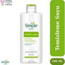 Simple Kind to Skin Micellar Ovalama Gerektirmeyen Gözenek Açıcı ve Nemlendirici Makyaj Temizleme Suyu 200 ML