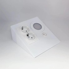 Teknoloji Elektrik Tezgah Altı Priz Beyaz Işık Çift Prizli Anahtarlı Tezgah Altı Aydınlatma Kasa Rengi Seçenekli