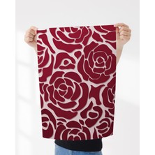 Rosa Art Çerçevesiz Poster - Kırmızı Gül Desenli Soyut Poster -Yüksek Çözünürlüklü-Dijital Baskı