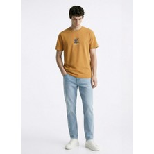 Discovery Expedition D6SM-TST3888 Turuncu Bisiklet Yaka Relaxed Düz Erkek T-Shirt