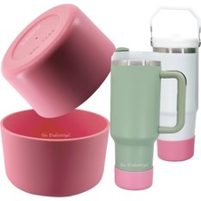 Trailx Quencher & Iceflow Lumin Yeni Nesil Kaymaz Silikon Termos Taban Koruyucu, Pembe (1 Adet)