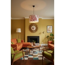 Apcasa Decor Toile De Jouy Vintage Kırmızı Sarkıt Avize