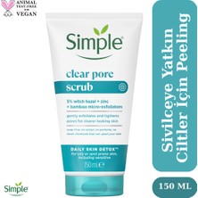 Simple Daily Skin Detox Yağlı Ciltler İçin Siyah Nokta ve Tıkalı Gözenek Temizleyici Peeling 150 ML