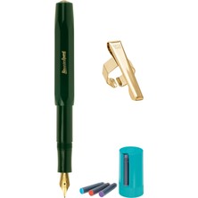 Kaweco 10000489 Klasik Sport Dolmakalem Yeşil (M) Uç + Kartuş Kutusu 8'li Karışık Renk + Klips Hediyeli