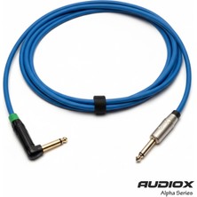 AUDIOX Alpha Series 6.3 mm L Tipi Jak (90°) → 6.3 mm Düz Jak Kablo | Enstrüman / Gitar / Pedal / Amfi Ses Bağlantı Kablosu