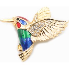 Beta Moda Hub Arı Kuşu Broş - Yeşil