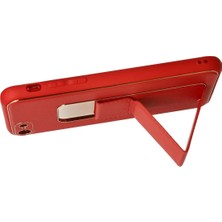 MK Beykoz Newface Iphone 7 Kılıf Coco Deri Standlı Kapak - Kırmızı