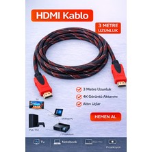 Fırsat Yolu HDMI Kablo 1.4V Örgülü Gold 3mt