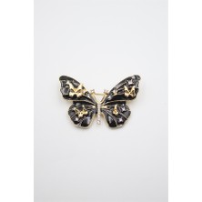 Beta Moda Hub Kelebek Broş - Siyah