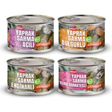 Mezzet Gurme Seri Sarma Paketi 4 Farklı Lezzet - Enginarlı, Kuru Domatesli, Acı ve Bulgurlu Sarma Seti