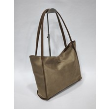 adissa collection Soft Maxi - Yumuşak Süet Görünümlü Büyük Omuz Çantası | Dökümlü Shopper Tote