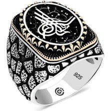 Gumush Gümüş Tuğra Oval Erkek Yüzük