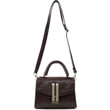 SHAKA Kırışık Dokulu Kahverengi SHK288 Suni Deri,tek Bölmeli,ayarlanabilir Askılı ,el,kol ve Omuz Çantası