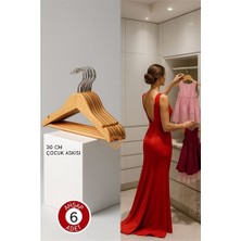 İlkyaz Fashion 6'lı Lüks Masif Ahşap Çocuk Askı Seti - Elena Rostova Stil Seçkisi - 30 cm  ILKYZHB-RS3455