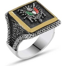 Gumush Gümüş Osmanlı Devlet Armalı Erkek Yüzük