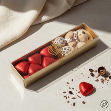 Nutat - Kalpli Sevgililer Günü Fındık Parçacıklı Hediye Çikolata 135 GR. - Ayıcık Hediyeli