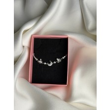 NB Steelora Romantik Ay & Yıldız Figürlü Taş Detaylı Zarif Bileklik