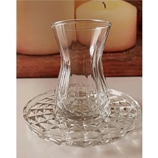 Beta Moda Hub Alin Adela 6'lı Cam Çay Tabağı Çay Tabak Altlığı ROYALEKS-RYG8030