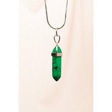 Beta Moda Hub Krizopraz Doğal Taşı Zincirli El Yapımı Tasarımlı Kolye Uç: 3,5 cm Zincir: 20 cm Kutulu