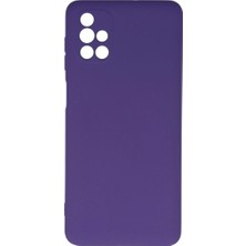 TE Dükkan Buğz Samsung Galaxy M51 Kılıf Nano Içi Kadife Silikon - Mor