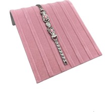 Megass Dekor Süet Kumaş Pembe Renk 23/16 cm Bileklik Künye Standi