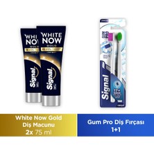 Signal Nazik Diş Eti Bakımı 1+1 Diş Fırçası Yumuşak + White Now Diş Macunu Lekesiz Beyazlık 75 ml X2