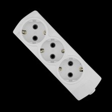 Tek-İş 3'lü Topraklı Grup Priz Klemensli Kablo Girişli Beyaz