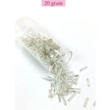 Beta Moda Hub Uzun Boru Kesme Boncuk Çap 2mm Uzunluk 10 mm - 20 Gram - Parlak Gümüş - BNC257