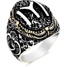 Gumush Gümüş Kayı Boyu Armalı Yüzük