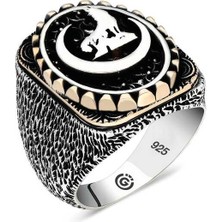 Gumush Gümüş Hilal Bozkurt Oval Erkek Yüzük