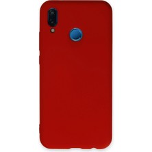 TE Dükkan Buğz Huawei P20 Lite Kılıf Nano Içi Kadife Silikon - Kırmızı