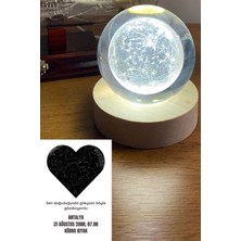 PremiumPort 3D LED Dolunay Küre Gece Lambası Kişiye Özel Yıldız Haritası