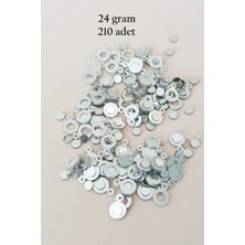 Beta Moda Hub Oya Abiye Bileklik Kolye Pleksi Metalik Plastik Pul Gümüş Renk 24 Gram 210 Adet - BNC570