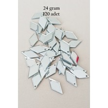 Beta Moda Hub Oya Abiye Bileklik Kolye Pleksi Metalik Plastik Pul Gümüş Renk 24 Gram 120 Adet - BNC577