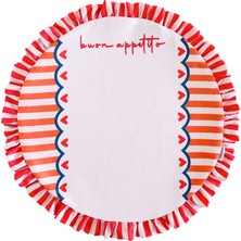 Ritmo Home Fırfırlı, Sloganlı, Yuvarlak, Çizgili, Desenli, Baskılı, Renkli, Amerikan Servis 40CM Çap (1 Adet)