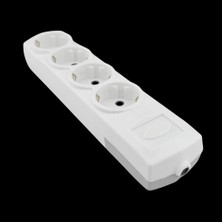 Tek-İş 4'lü Topraklı Grup Priz Klemensli Kablo Girişli Beyaz