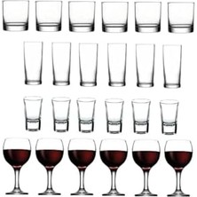 24 Parça Istanbul Viski Rakı Shot ve Şarap Bardağı Seti