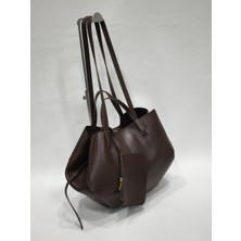 adissa collection Minimalist Shopper - Büyük Hacimli Kol ve Omuz Çantası | Ekstra Pouch (Cüzdan) Hediyeli