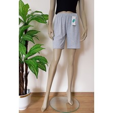 Bera Tekstil Unisex Gri Düz Renk Penye Şort