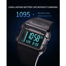 PremiumPort Siyah Renk LED Işıklı Kol Saati, Şık ve Fonksiyonel Tasarım