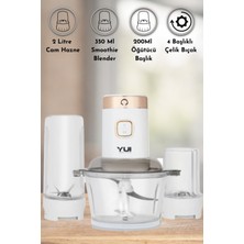 Özbience M2001 3'ü 1 Arada Doğrayıcı ve Blender Seti, Cam Hazne, Öğütücü