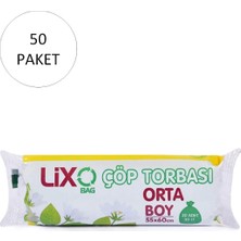 Beta Moda Hub Orta Boy Çöp Torbası 55 x 60 cm 20 Li Rulo x 50 Paket = 1.000 Adet (Mavi)