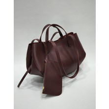 adissa collection Minimalist Shopper - Büyük Hacimli Kol ve Omuz Çantası | Ekstra Pouch (Cüzdan) Hediyeli