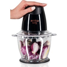 Arnica Güçlü ve Kullanışlı Elektrikli Doğrayıcı, Siyah, Hızlı ve Pratik Kullanım