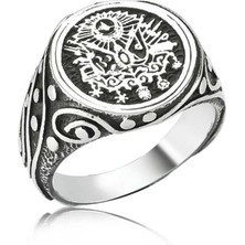 Gumush Gümüş Osmanlı Devlet Armalı Erkek Yüzük