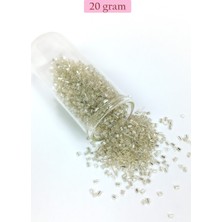 Beta Moda Hub Kesme Cam Boncuk 2mm - 20 Gram - Şeffaf Gümüş -BNC330