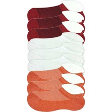 Beta Moda Hub 9 Adet Çocuk Sneaker Patik Çorap Bordo Beyaz Turuncu