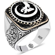 Gumush Gümüş Hilal Bozkurt Oval Erkek Yüzük