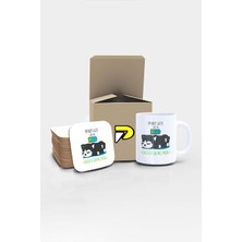 Im Not Lazy Tembel Köpek Tasarımlı Baskılı Kupa Bardak Seti, Eğlenceli Özel Hediye Mug