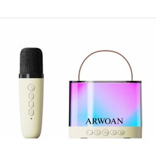 Arwoan Bluetooth Karaoke Hoparlör ve Kablosuz Mikrofon Seti | Rgb Işıklı, Taşınabilir, Yüksek Ses Kalitesi